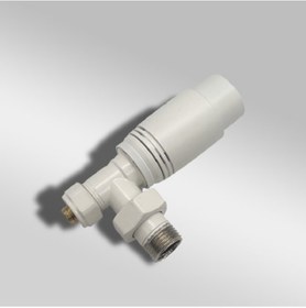 Resim Toprak Havlupan 1/2 Köşe Beyaz Pex Termostatik Radyatör Vanası 