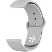 Resim Ekılıf - Huawei Gt2 46mm Uyumlu - Kordon 22mm Silikon Kordon Krd-11 - Gri 