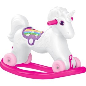 Resim Dolu Unicorn Sallanan Tekerleklı At 2509 