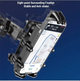 Resim Elmpaly Alüminyum Motosiklet Telefon Tutucu 360 Dönme, Siyah, 17.6x14x10.5cm, Motosiklet Ve Bisiklet İçin Siyah 