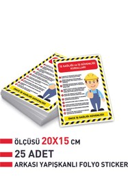 Resim ALFA REKLAM AJANSI İŞ GÜVENLİĞİ KURALLARI YAZILI STICKER 25 ADET YAPIŞKANLI 