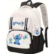 Resim Honeybeeshop Disney Stitch Siyah Okul Sırt Çantası Büyük Kapasiteli Laptop Bölmeli Hafif Günlük Çanta Diğer 