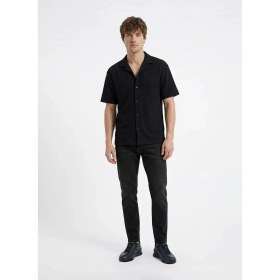Resim gmg firenze Gmg Fırenze Siyah Erkek Regular Fit Geometrik Desenli Gömlek GU26MSS02204 