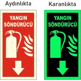 Resim Gündoğdu 12 x 12 cm Fosforlu Yangın Söndürücü Levhası Hafif ve Dayanıklı Dekota Malzeme ile 