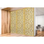 Resim Liar Dekor Liar Ahşap Seperatör (Paravan) - KSP-62 - (10 mm) - (85 cm x 210 cm) - (Gold) 