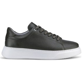Resim Hatemoğlu Erkek Haki Deri Esnek Taban Bağcıklı Casual Ayakkabı Sneaker Haki 