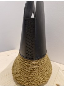 Resim Buva Amanda Deri&kağıt İp El Çantası Siyah - Taba 