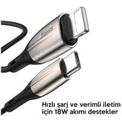 Resim Baseus Horızontal Usb Type-C PD18W İphone Uyumlu 12-11 Pro - Xr Xs Max H Kablo 