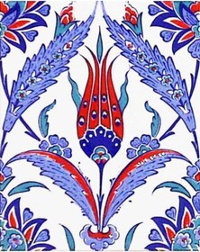 Resim Armada Çini 20x25 Cm Ac 1002 Kütahya Çinisi Lale Desenli Çini Karo 