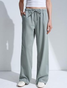 Resim DILVIN Beli Lastikli Geniş Paça Jean Kadın Lyocell Karışımlı Yüksek Bel Pantolon 