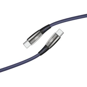 Resim Linktech K645 Premium Type-C To Type-C Şarj ve Data Kablosu LED Işıklı 3A 1.2mt Mavi 