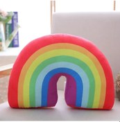 Resim Yeni Sevimli Gökkuşağı Şekilli Yastık Çocuklar Peluş Oyuncak 