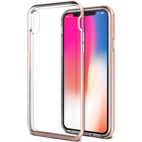 Resim VRS Design iPhone X Crystal Bumper Kılıf Rose Gold 