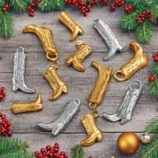 Resim 3 Adet Paslanmaz Çelik Noel Botu Kolye ve Küpe Takı Aksesuarları DIY Seti 