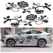 Resim Sones 2 Adet/takım D-545 Gül Desenli Araba Modifiyeli Dekoratif Çıkartma Mor 