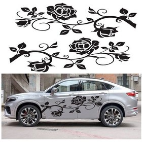 Resim Sones 2 Adet/takım D-545 Gül Desenli Araba Modifiyeli Dekoratif Çıkartma Mor 