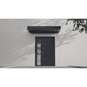 Resim KORRAIN LUX SOLO TEK PANEL ALÜMİNYUM KAPI ÜSTÜ LEDLİ SUNDURMA- DRENAJLI TASARIM- ANTRASİT GRİ-SAĞ 