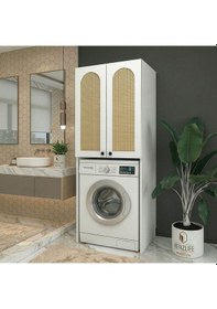 Resim Kenzlife Çamaşır-kurutma-bulaşık Makinesi Dolabı Mahidevran Mat Beyaz 180 70 60 Hazeran Oval Mdf Gövde 