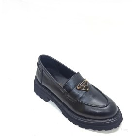 Resim ALBİNİ ALBİNİ SİYAH DERİ KADIN LOAFER AYAKKABI 