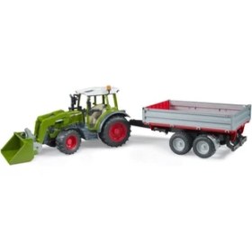 Resim Bruder Fendt Vario 211 Kepçeli Traktör ve Römork Oyuncak Araba 55x13x16 cm ABS Malzeme 