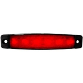 Resim 12V 6LED KIRMIZI İNCE DİZAYN BASAMAK AYDINLATMA SİDE MARKER YÜZEY MONTAJ 