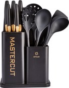 Resim Emsan Mastercut Siyah 12 Parça Bıçak Servis Kesme Tahtası Seti Siyah 