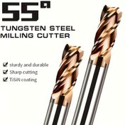 Resim 55 Derece Bronz Tungsten Çelik Freze Kesici 4 Bıçaklı Kaplamalı Çelik Kullanımı Karbür Uç Freze Kesici CNC İşleme Merkezi CNC Aracı 