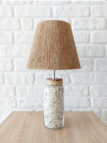 Resim Retro Now Dolomid Doğal Taş Cam Ayakli Abajur 