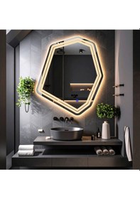 Resim Domira Günışığı Lazer Kumlamalı Lavabo & Banyo Aynası Dokunmatik Sensörlü 90 X 76 