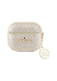 Resim Apple Uyumlu AirPods 3. Nesil Kılıf Guess Glitter 4g Charm Exclusive Tasarım Gold 