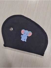 Resim SS Oto Çocuk Emniyet Kemeri Düzenleyici Sevimli Fil Baskılı Kemer Pedi(ANTRASİT RENK) 