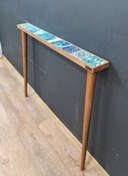 Resim Resmo Valensiya 102x12 cm Dresuar Doğal Ağaç Çerçeveli Antik Limra Taşlı Antre Hol Koridor 