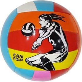 Resim Can Top Dikişli Voleybol Topu Kırmızı Turuncu Kırmızı - Turuncu 