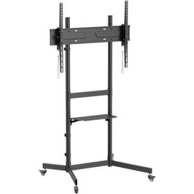 Resim Vontech V1044ve 55''-100'' Uyumlu Tekerlekli Ayaklı Raflı Lcd-led Tv Sehpası Standı 