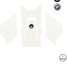 Resim Bmw S1000xr 2023 İle Uyumlu Kaydırmaz Şeffaf 7 Parça Tank Pad Seti Gt44 KARBON 