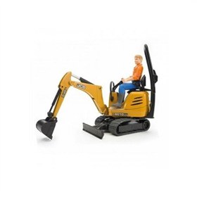 Resim Bruder JCB Küçük Kepçe 8010 CTS ve İnşaat İşçisi B World BR62002 