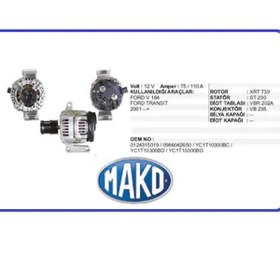 Resim Mako Alternatör A115I.14V/105A Ford Transıt (2002 Model ) V184 (1 Ad ) 