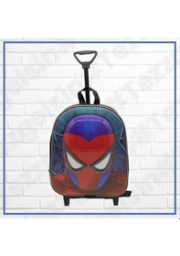 Resim Tezzgelsin Anaokulu Çekçekli Spiderman Figürlü Okul Çantası 