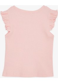 Resim Breeze Kız Çocuk Crop Tişört Kolları Fırfırlı 8-14 Yaş, Somon-somon Somon 