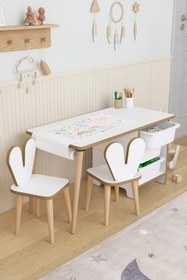 Resim OBİ Atölye Resim Kağıdı Rulolu Aktivite Masası 2 Sandalyeli Çocuk Çalışma Masası 3 Çekmeceli Oyuncak Dolabı 
