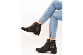 Resim Fox Shoes Siyah Yılan Kadın Bot E726490009 