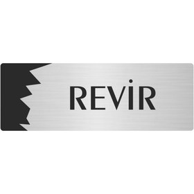 Resim Özarslan Dizayn Metal Departman Kapı İsimliği, Yönlendirme levhası Revir 10X20 Cm Gümüş Renk 