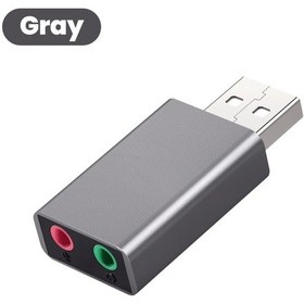 Resim Usb 3.5mm Ses Kartı Harici Kulaklık Adaptörü Stereo Ses Mikrofon Ses Kartı Pc Gray 