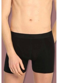 Resim Erkek Siyah 6'lı Paket Elastan Streç Boxer Siyah 