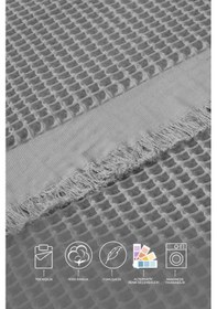 Resim Elart Ruffle Pike Tek Kişilik 160x220 Cm Gri Gri 