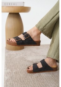 Resim Daxtors Arizona Günlük Ortopedik Unisex Tokalı Terlik Siyah 