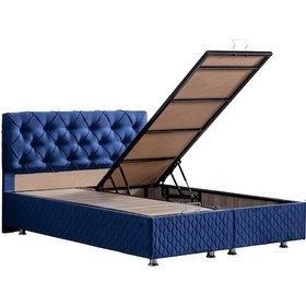 Resim Setaymobilya Baza, Vita Çift Kişilik Lacivert Baza + Başlık Seti, Setay 