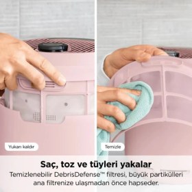 Resim Shark alerjisi Olan Evler, Aileler ve Evcil Hayvanlar Için Ideal Neverchange5 Compact Pro Hava Temizleyici - Pembe + 5 Yıl Uzun Ömürlü Filitre 