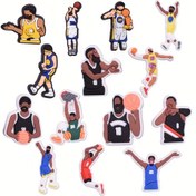 Resim 14 adet Basketbol Yıldızı Temalı Ayakkabı Süsleri - DIY Çıkarılabilir Aksesuarlar Sandaletler, Bilezikler ve Bileklikler için - Doğum Günü Hediyeleri, Parti Hediyeleri, Noel, Sevgililer Günü, Cadılar Bayramı için İdeal | PVC Malzeme, Kutlama Aksesuarları 