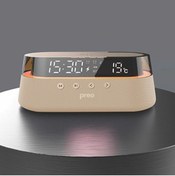 Resim Preo Mmu300 Kablosuz Şarj Özellikli Led Aydınlatmalı 10W Bej Bluetooth Hoparlör 